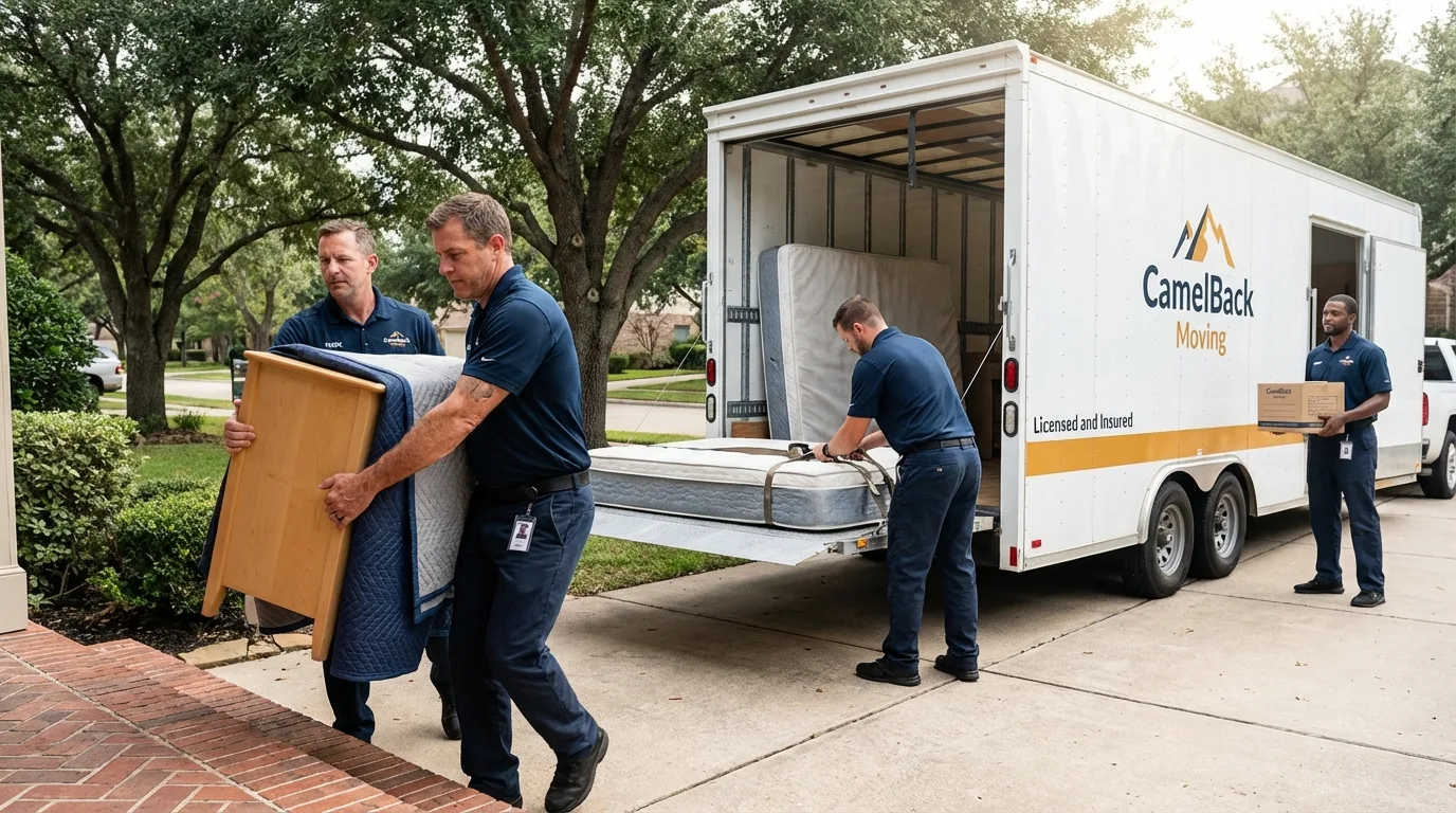 Crew loading residential truck for cross-state move from Burgettstown, PA
