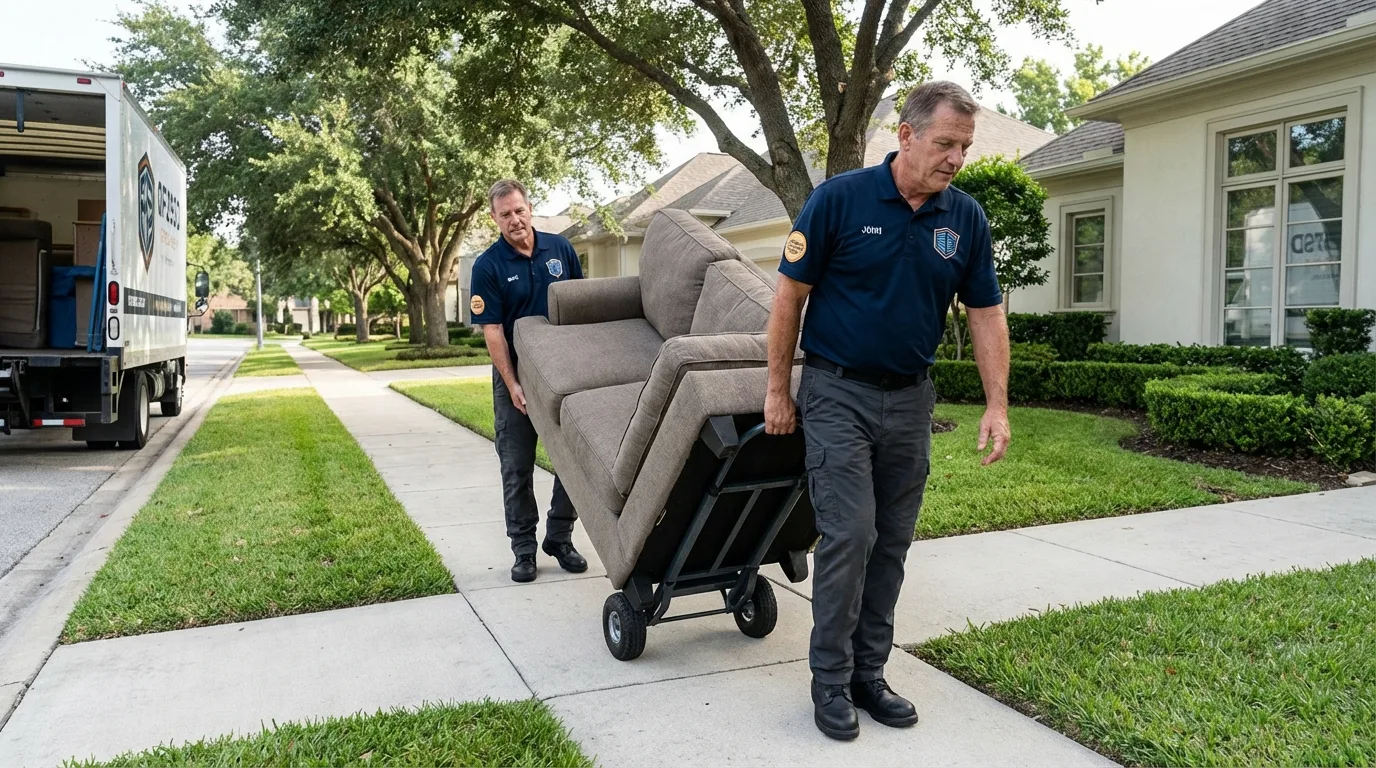 Local residential moving crew loading furniture in Burgettstown, PA